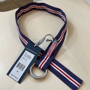NWT VINEYARD VINES Boys Pop Stripe Ribbon D-Ring BELT SZ small.